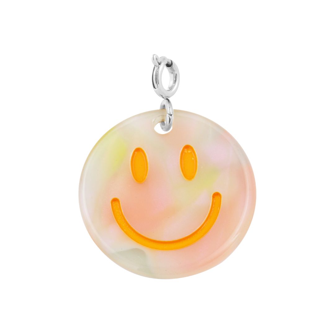 Anhänger Smiley orange silber