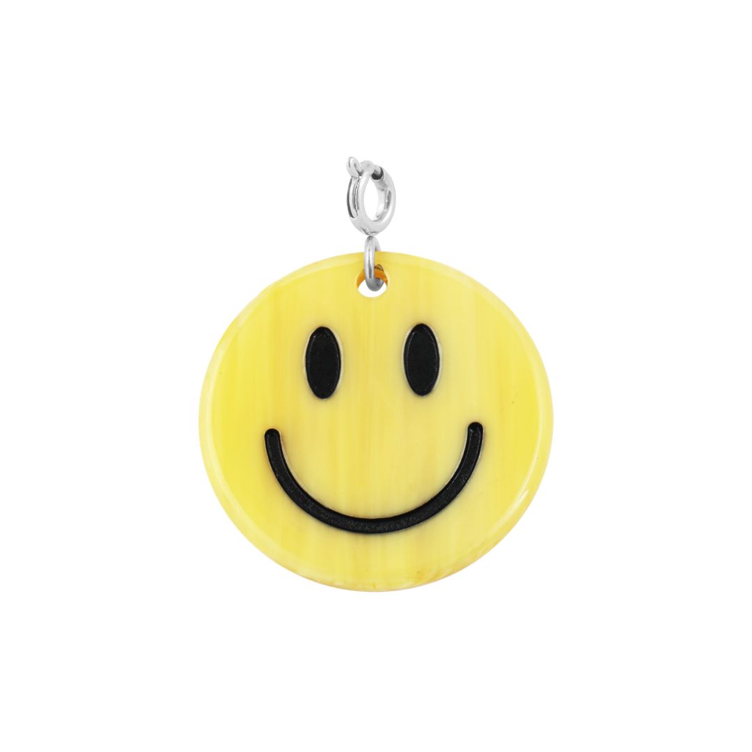 Anhänger Smiley gelb silber