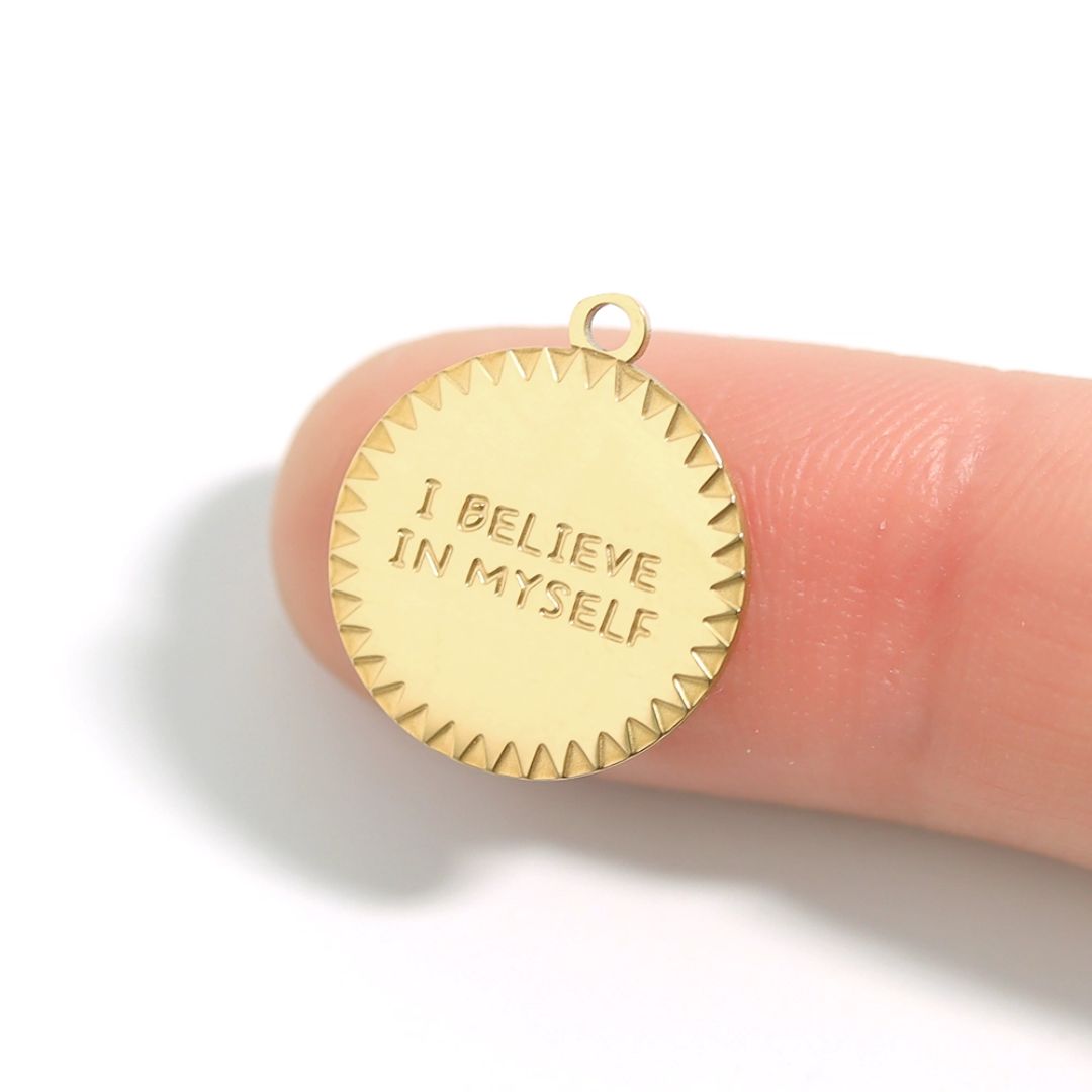 Anhänger 'I Believe In Myself' gold 17 mm