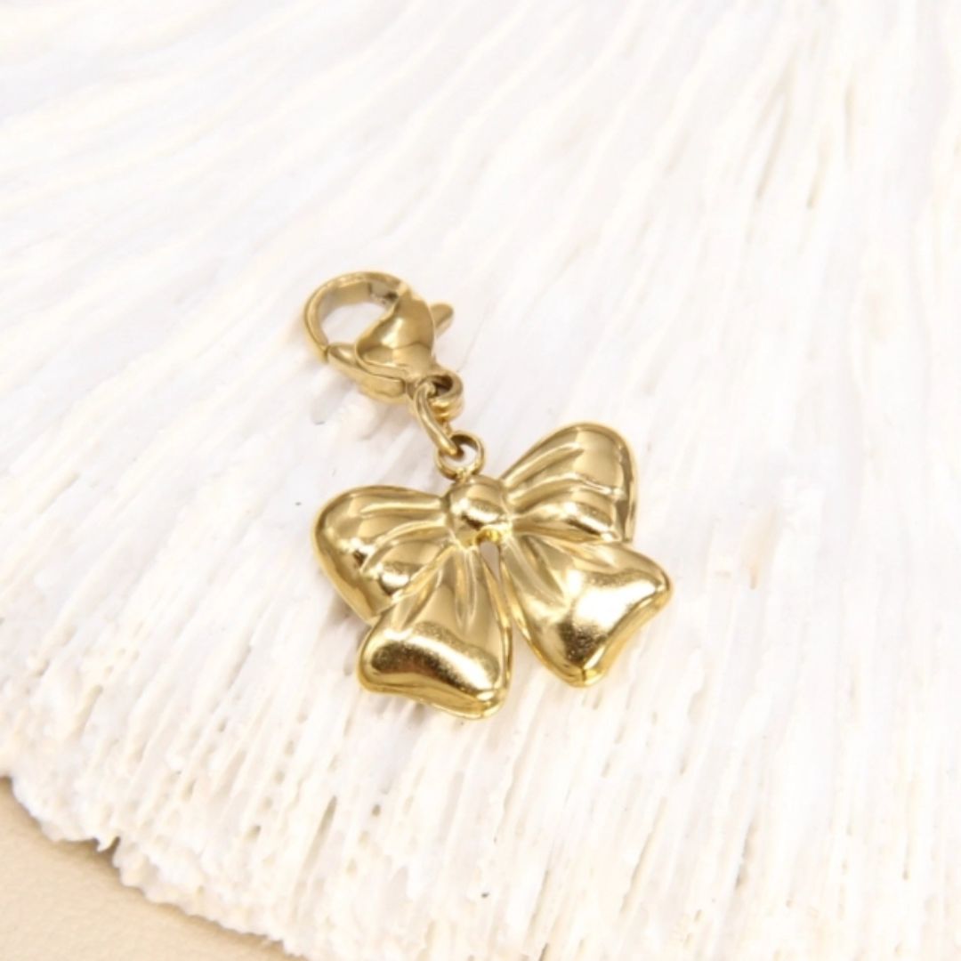 Süßer Anhänger 'Schleife' gold