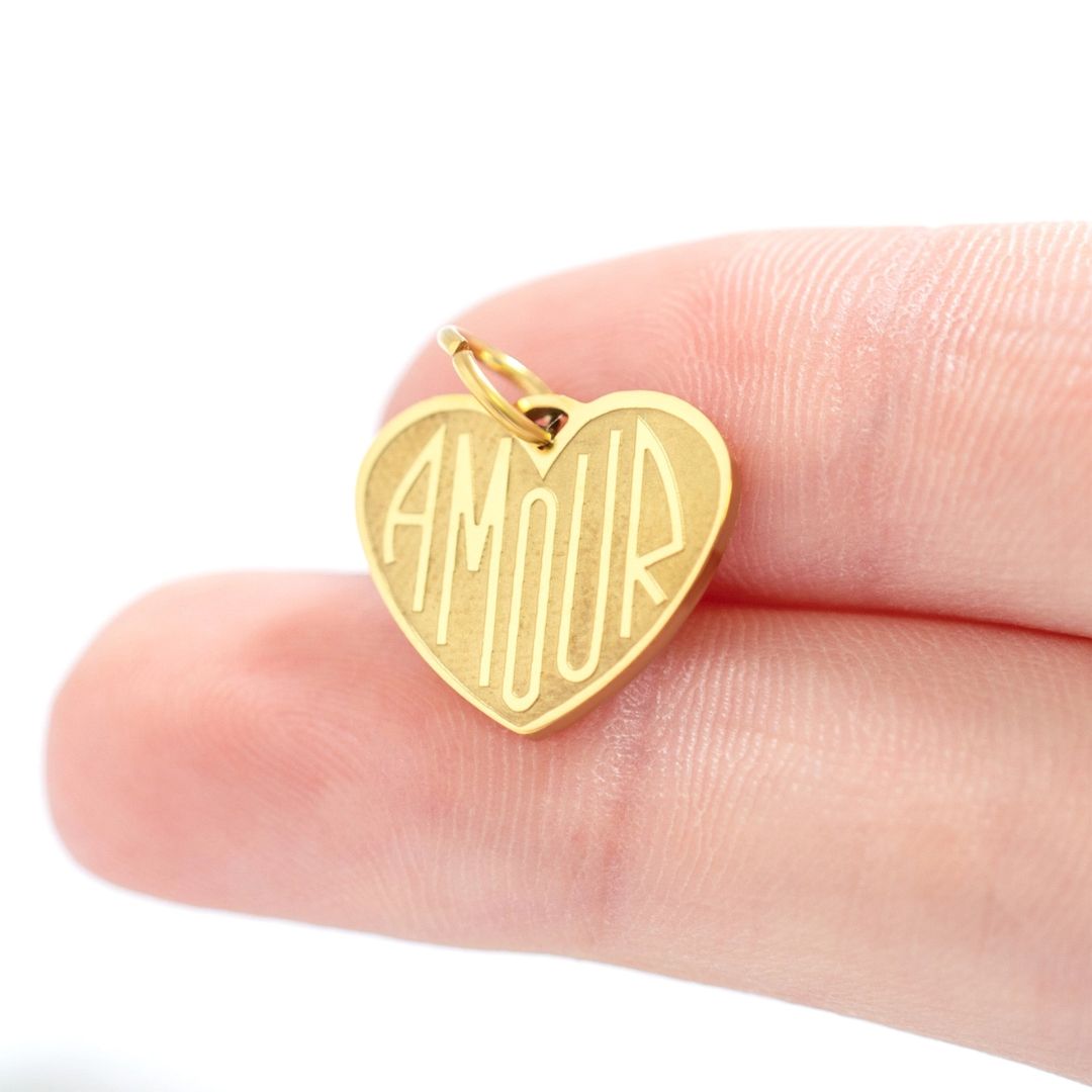 Anhänger 'Amour' gold 15 mm