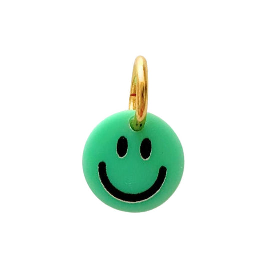 Anhänger Smiley grün/gold