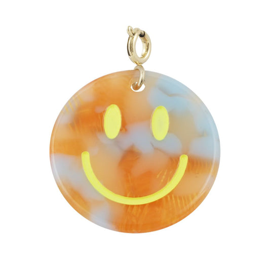 Anhänger Smiley orange/gold
