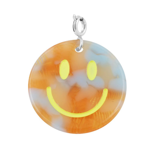 Anhänger Smiley orange/silber