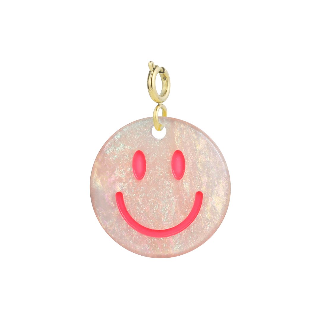 Anhänger Smiley aprikosengelb/gold