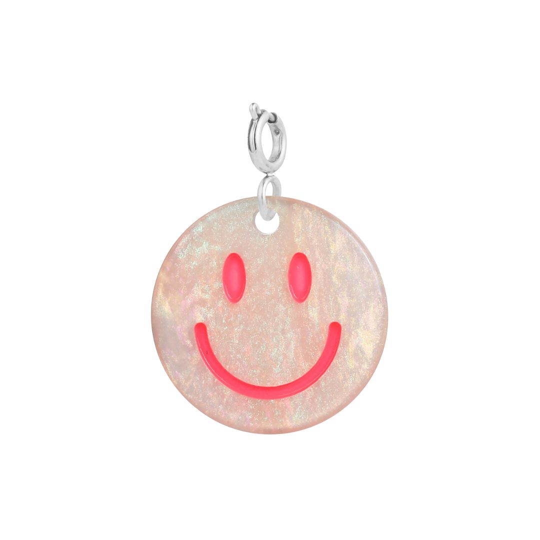 Anhänger Smiley aprikosengelb/silber