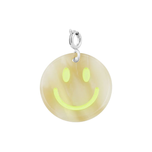 Anhänger Smiley beige/silber