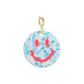 Anhänger Smiley blau/gold
