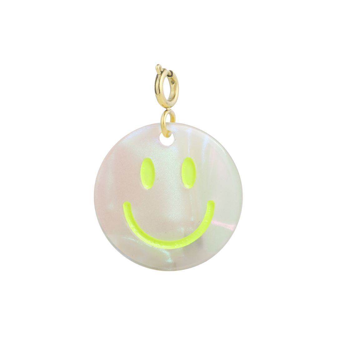 Anhänger Smiley cremegrau/gold