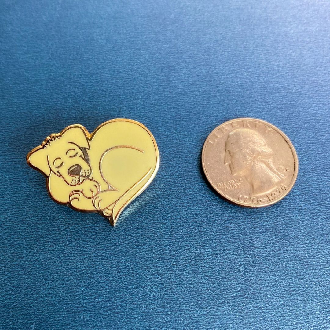 Anstecker 'Hunde Pin' gelb/gold