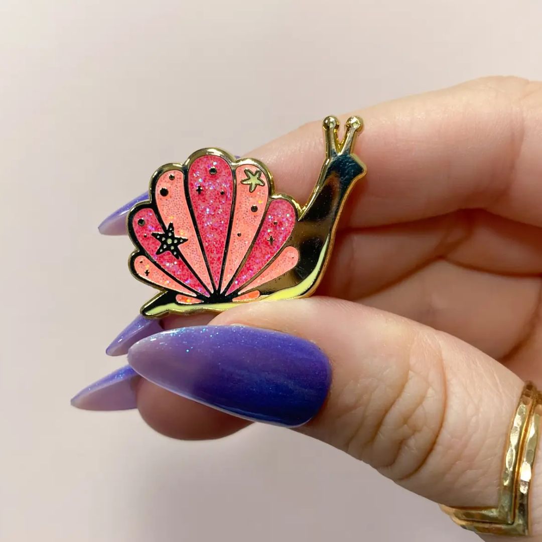 Anstecker 'Schnecken Pin' rosa
