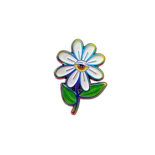Anstecknadel mit Gänseblümchen aus Emaille