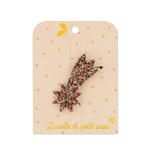 Anstecknadel Sternschnuppen-Brosche bronze/glitter