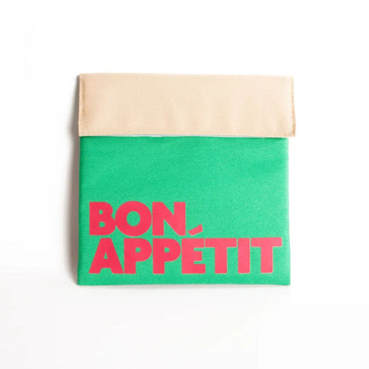 Anti-Flecken Snacktasche 'BON APPÉTIT' grün