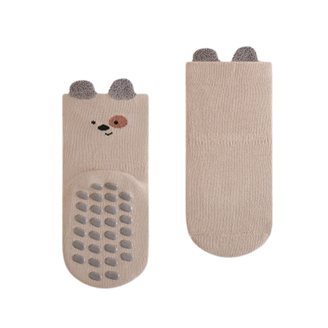 Rutschfeste Baby und Kleinkindsocken 'Anti Slip' khaki