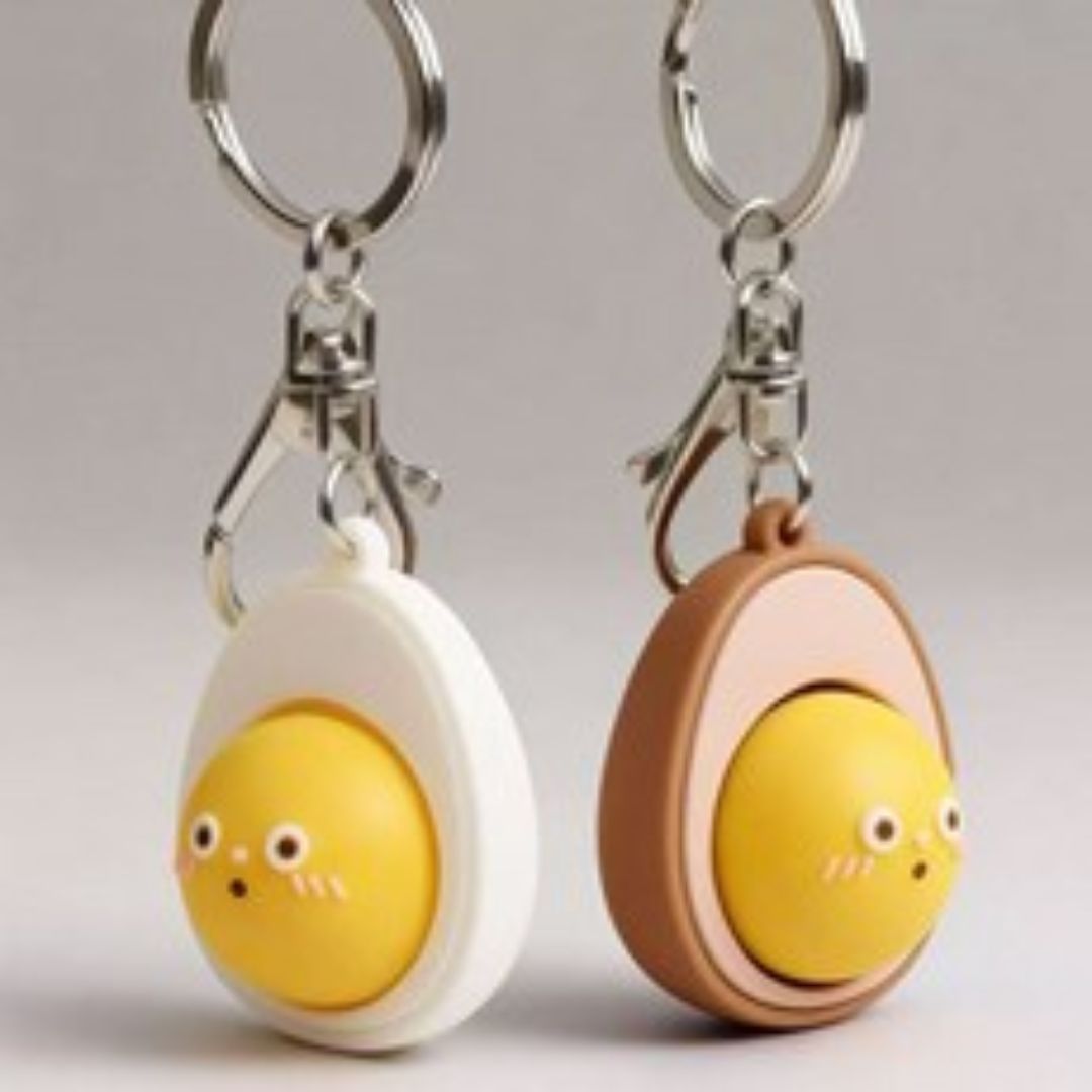 ANTI STRESS | Fidget-Pop Schlüselanhänger 'Boiled Egg Clicker'