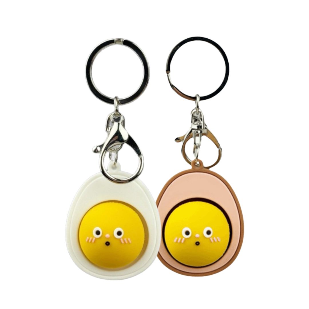 ANTI STRESS | Fidget-Pop Schlüselanhänger 'Boiled Egg Clicker'