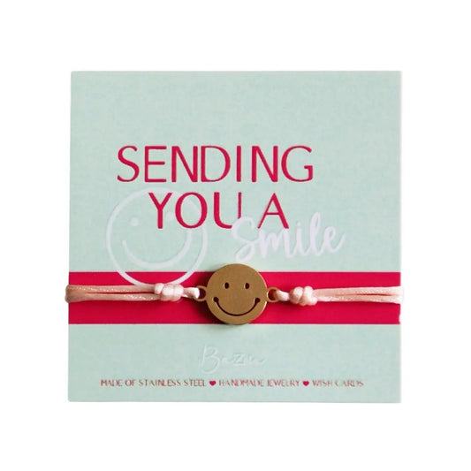 Elastisches Armband mit Smiley 'Sending You A Smile'