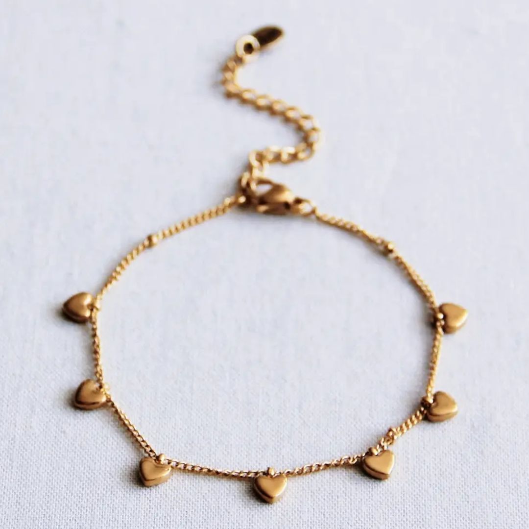 Armband 'Charms Minihearts' gold