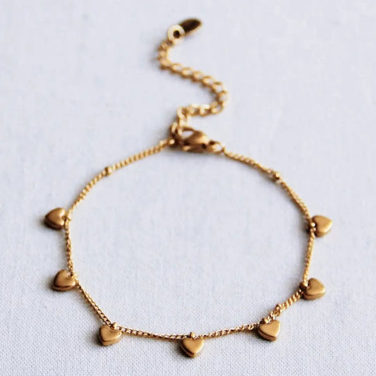 Armband 'Charms Minihearts' gold