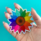 Aufkleber 'Regenbogen-Sonnenblumen-Sticker'