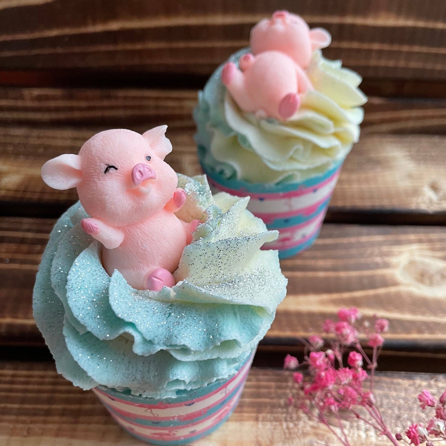 Badecupcake Erdbeere - Schwein