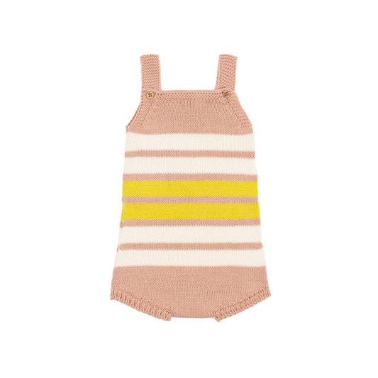 Baby Strampler mit gelb/rosa Streifen