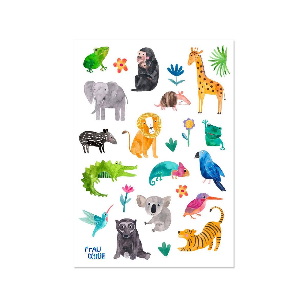 Spülmaschinenfeste Sticker 'Wilde Tiere'