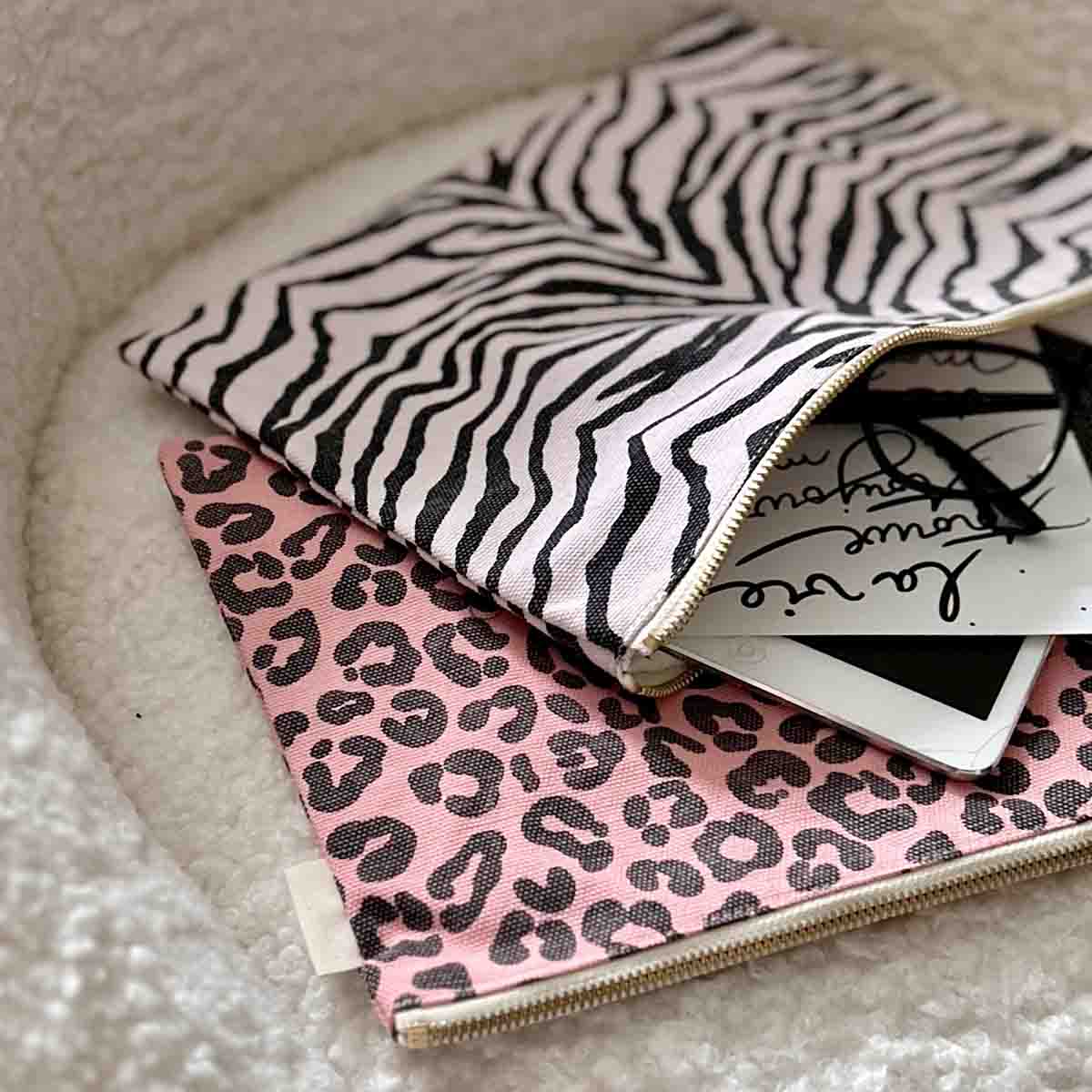 Damen Clutch Lili Zebra hellrosa