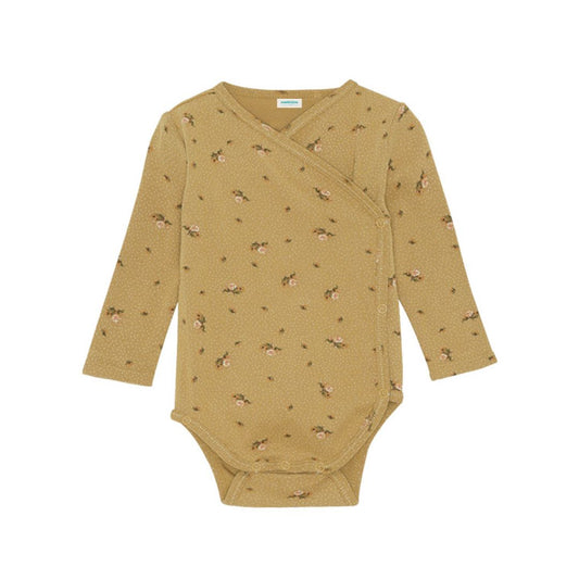 Baby Longsleeve Body 'Flowers' gelb