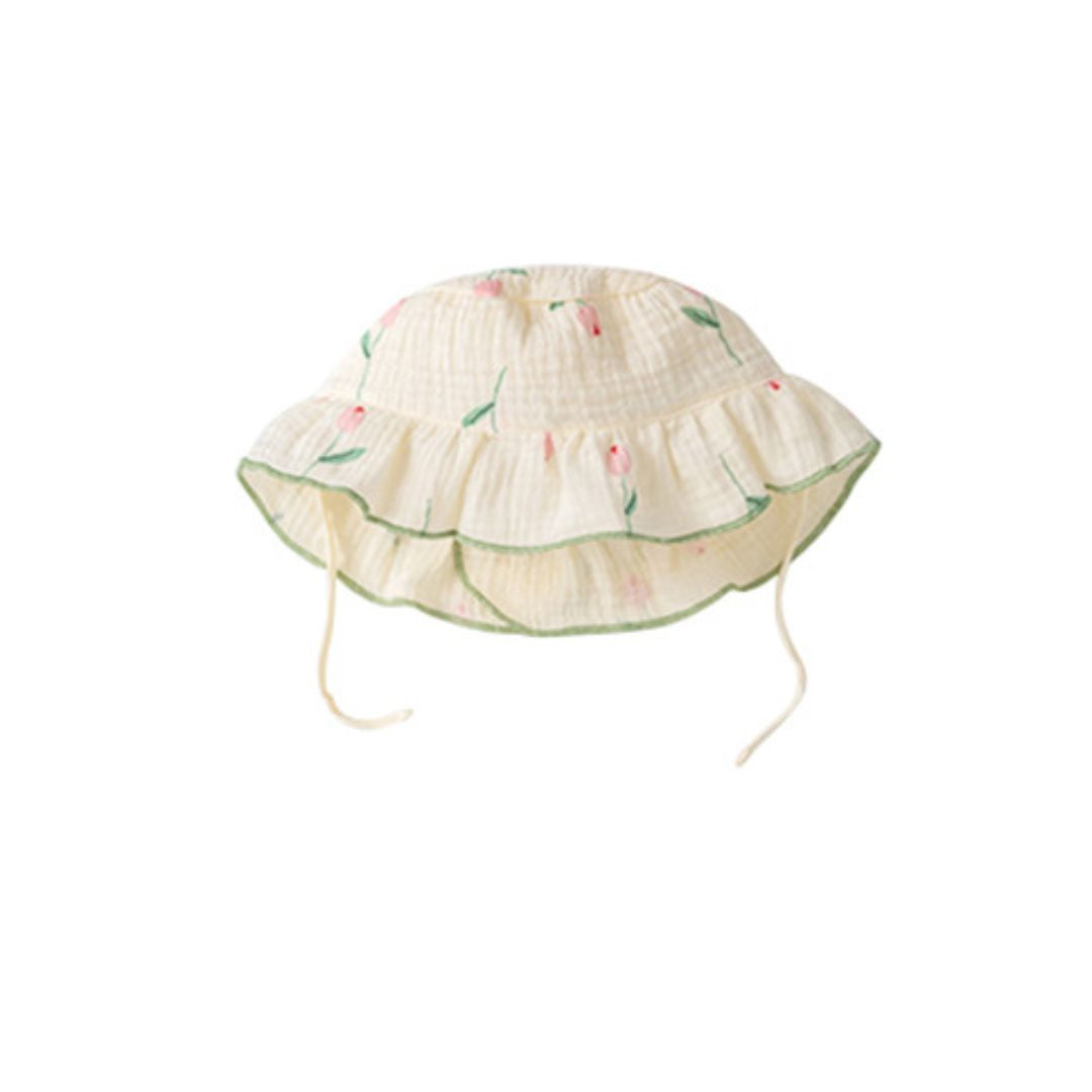 Baby Fly Sleeves Body mit Mütze 'Tulips' creme