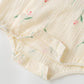 Baby Fly Sleeves Body mit Mütze 'Tulips' creme