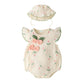 Baby Fly Sleeves Body mit Mütze 'Tulips' creme