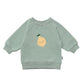 Sweatshirt in schilfgrün mit Print "Zitrone"