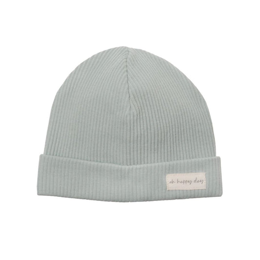 Baby Mütze 'Oh happy day' grün