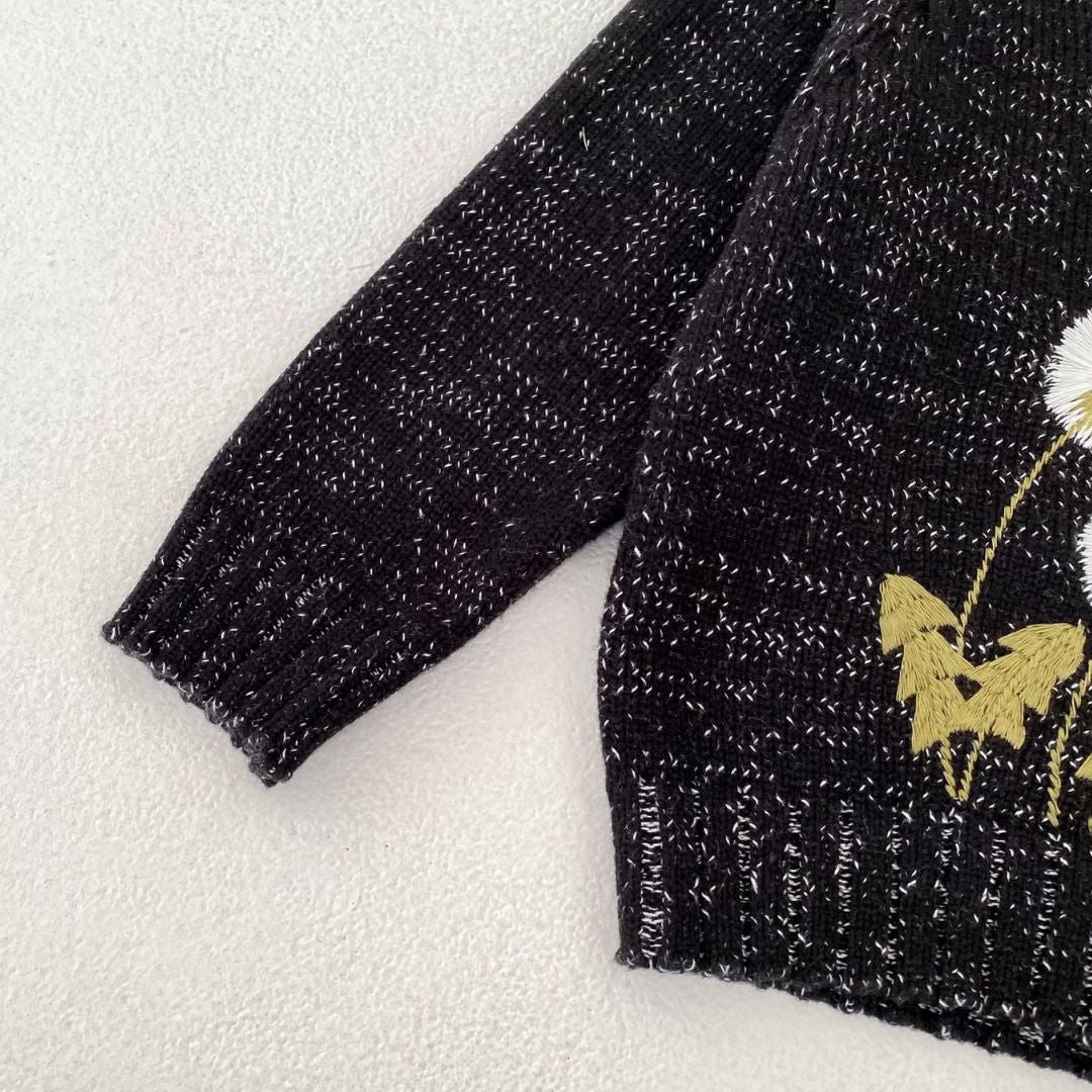 Kinder Grobstrick Pullover 'Dandelion' anthra