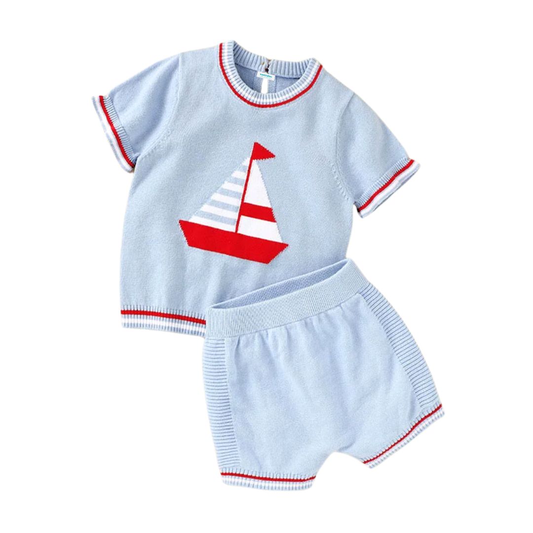 Outfit Set T-Shirt und Short blau 'Sailor'