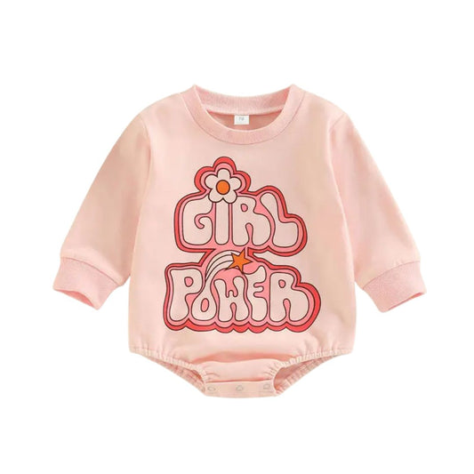 Sweatshirt Body langarm "Girl Power" rosa