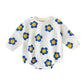 Baby Body mit 'Funny Flowers' blau