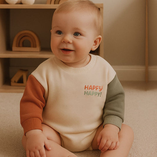 Baby Langarm Body 'Happy' grün