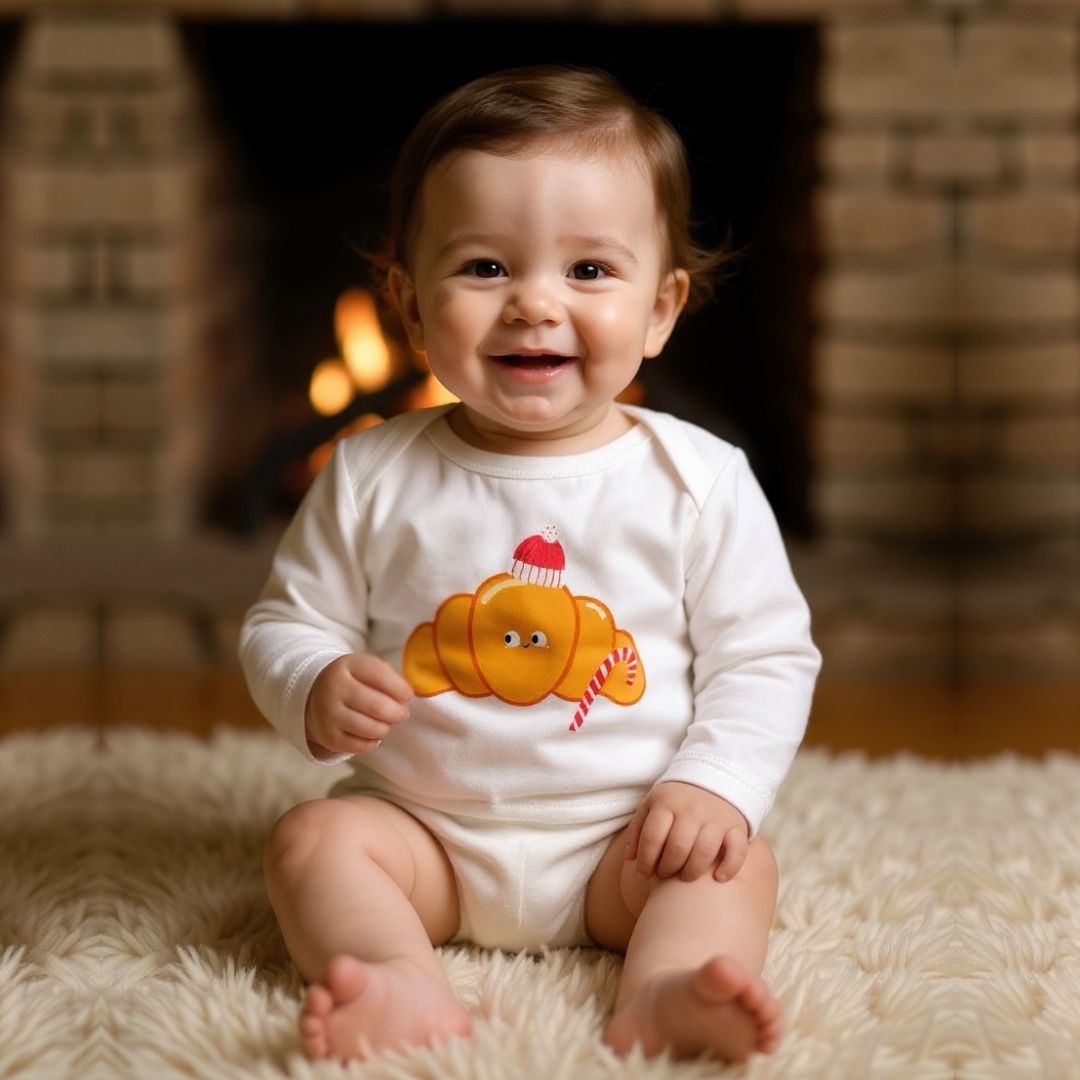 Amineck Baby Weihnachts-Body 'Festive Croissant'
