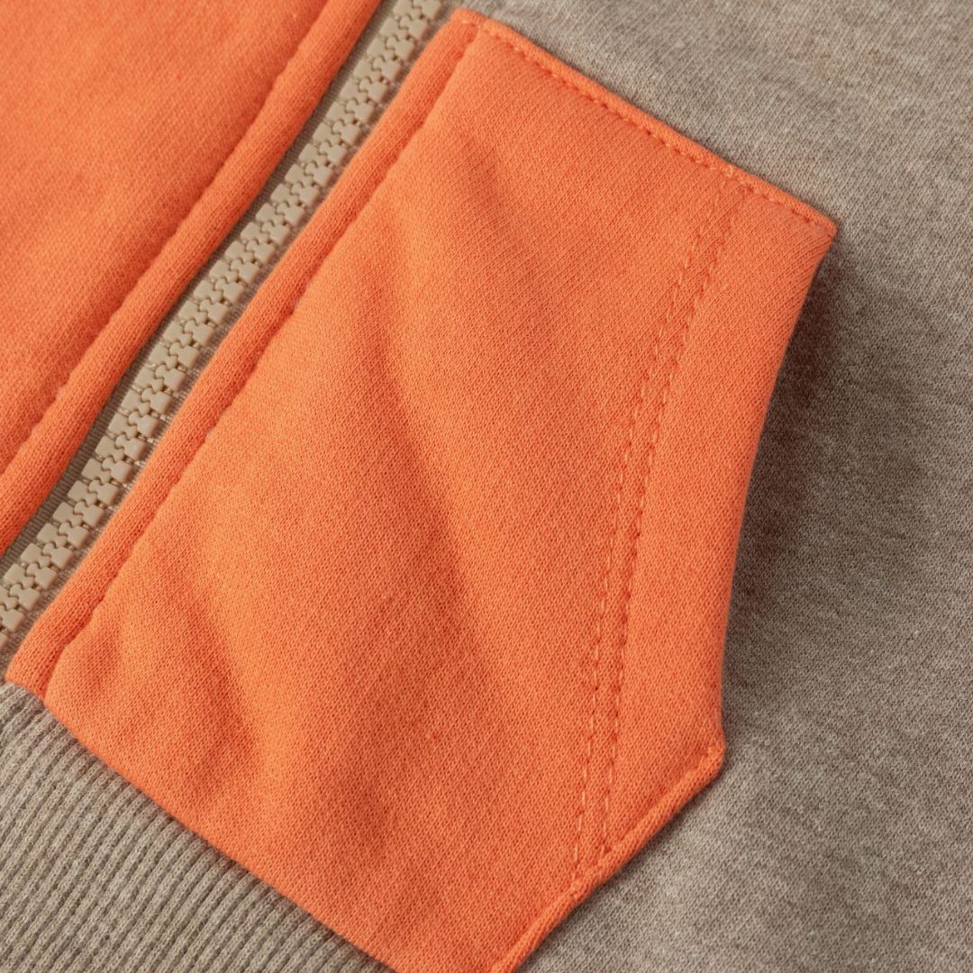Sweatshirtjacke mit Colorblockdesign 'Tomato'