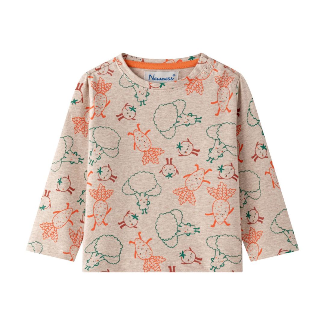 Baby Langarmshirt 'Vegetables' sand