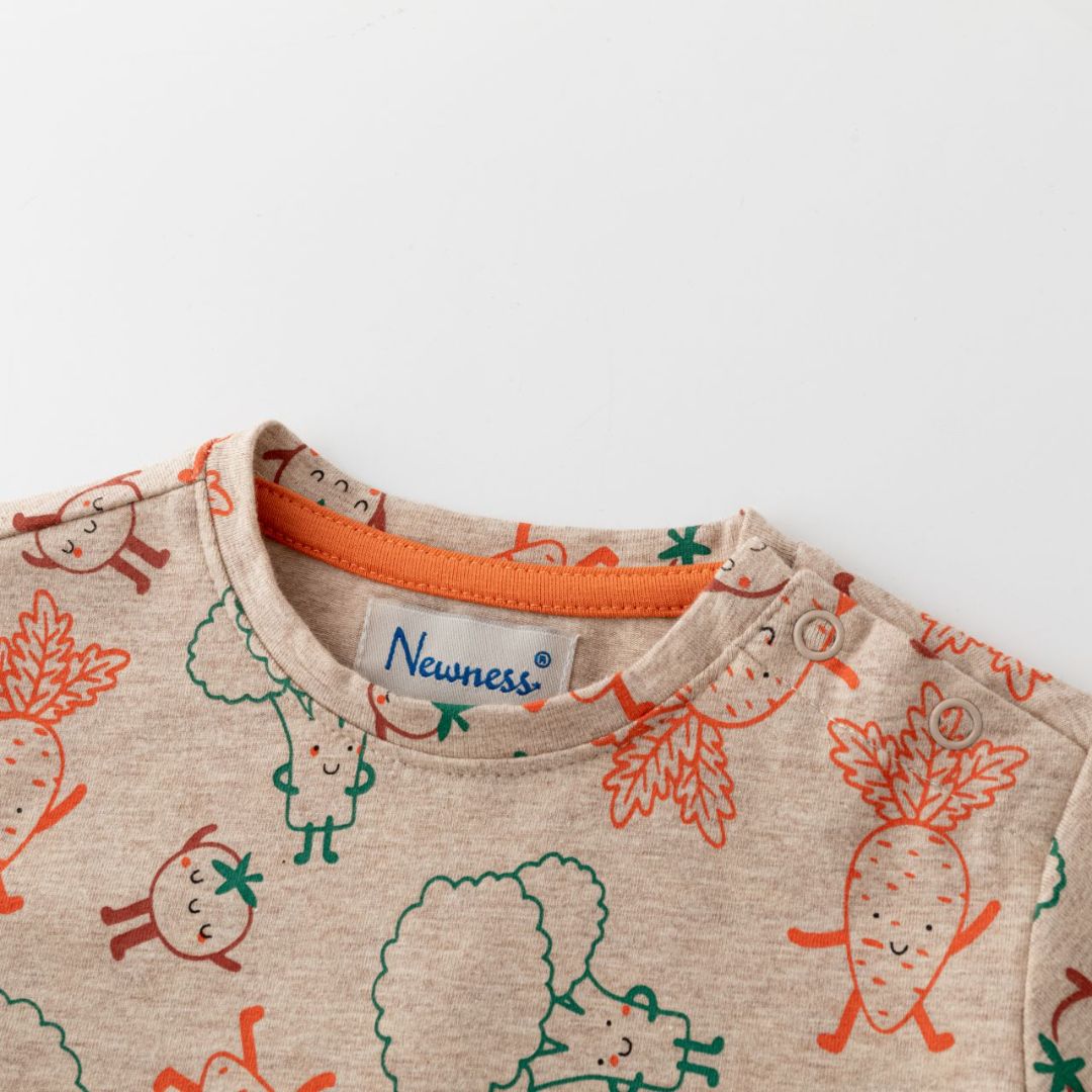 Baby Langarmshirt 'Vegetables' sand