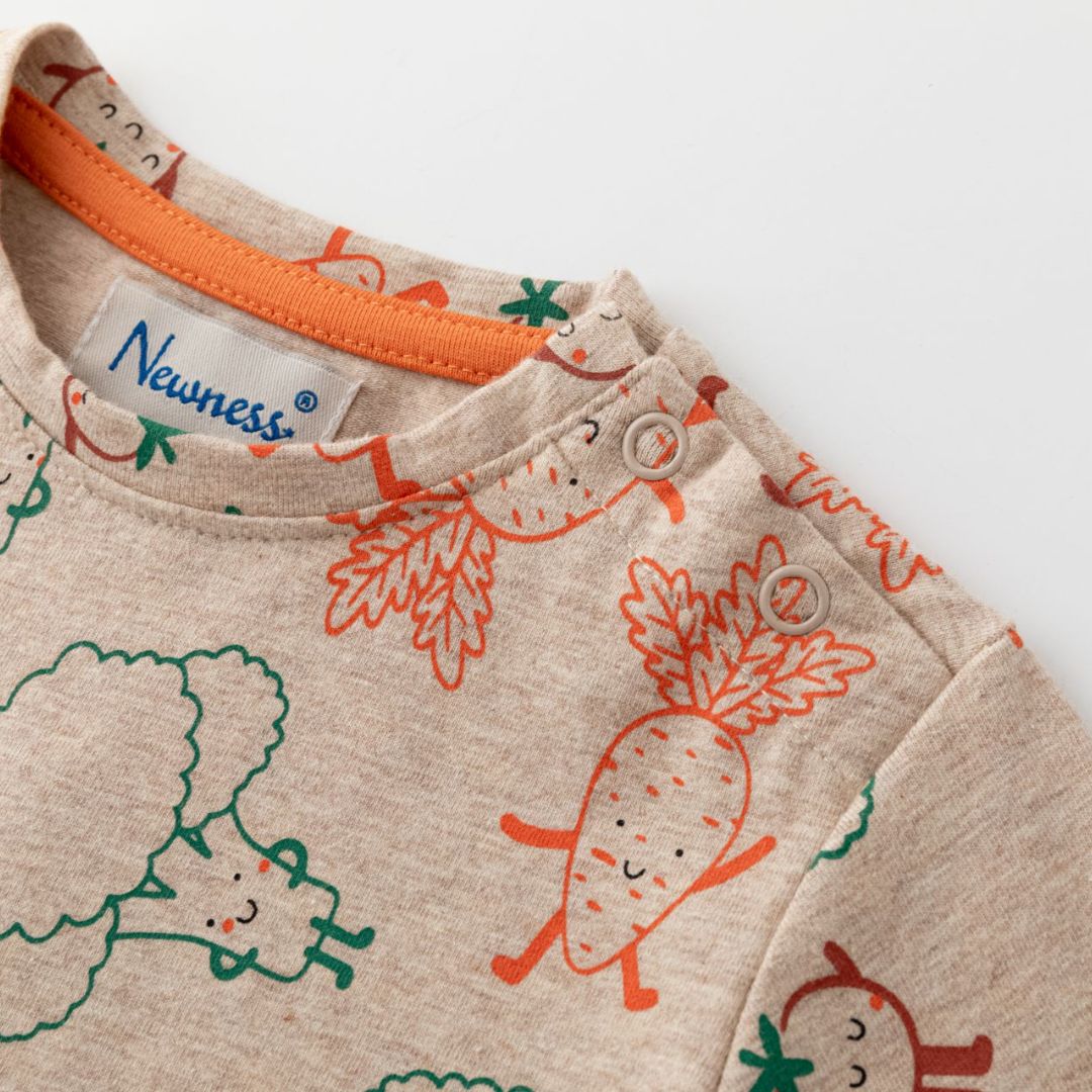 Baby Langarmshirt 'Vegetables' sand