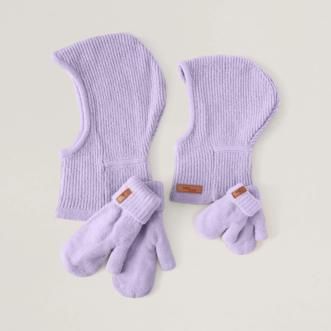 Baby & Kinder Balaclava Sturmhaube GOTS Bio-Baumwolle flieder