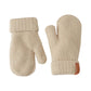 Kinder Fäustlinge mit Rippstrick und weichem Eco-Fleece-Futter beige