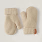 Kinder Fäustlinge mit Rippstrick und weichem Eco-Fleece-Futter beige