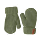 Kinder Fäustlinge mit Rippstrick und weichem Eco-Fleece-Futter olive