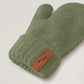 Kinder Fäustlinge mit Rippstrick und weichem Eco-Fleece-Futter olive